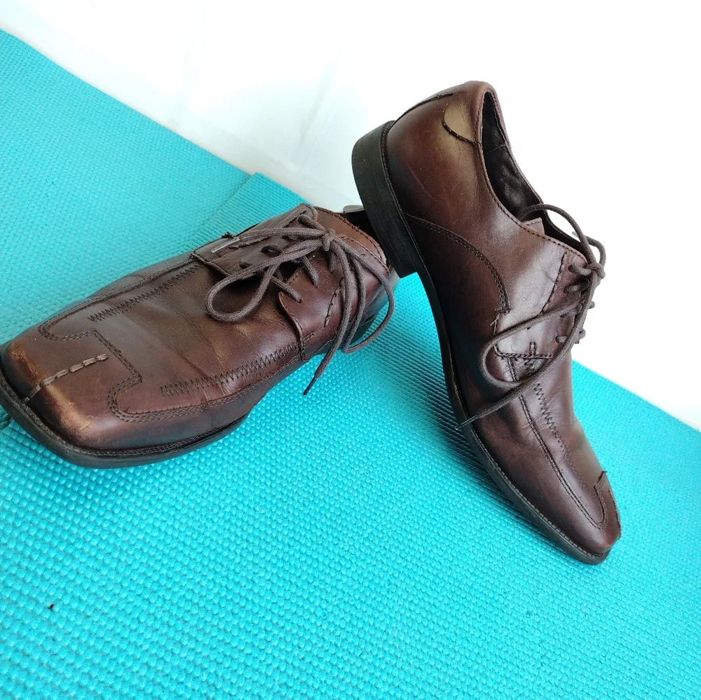 STEVE MADDEN Burrys Men's  Brown Leather Dress Shoes Size 11
